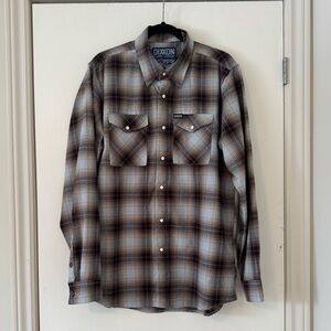 Blue and brown Dixxon button-down flannel